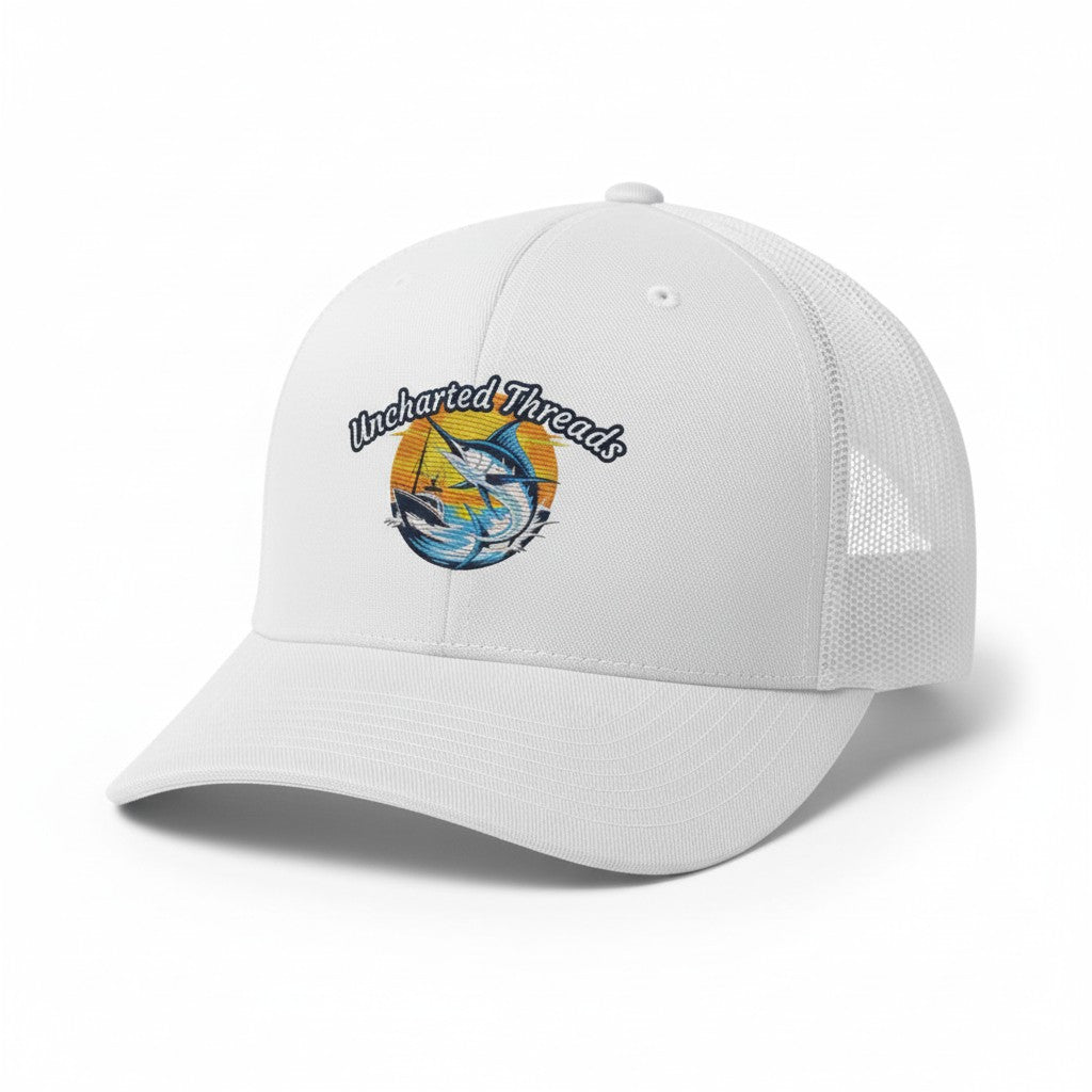 Embroidered Blue Marlin Trucker Cap