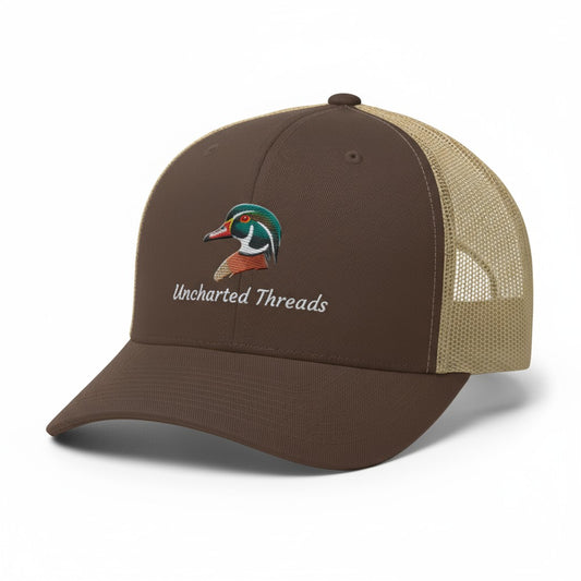 Embroidered Mallard Head Trucker Cap