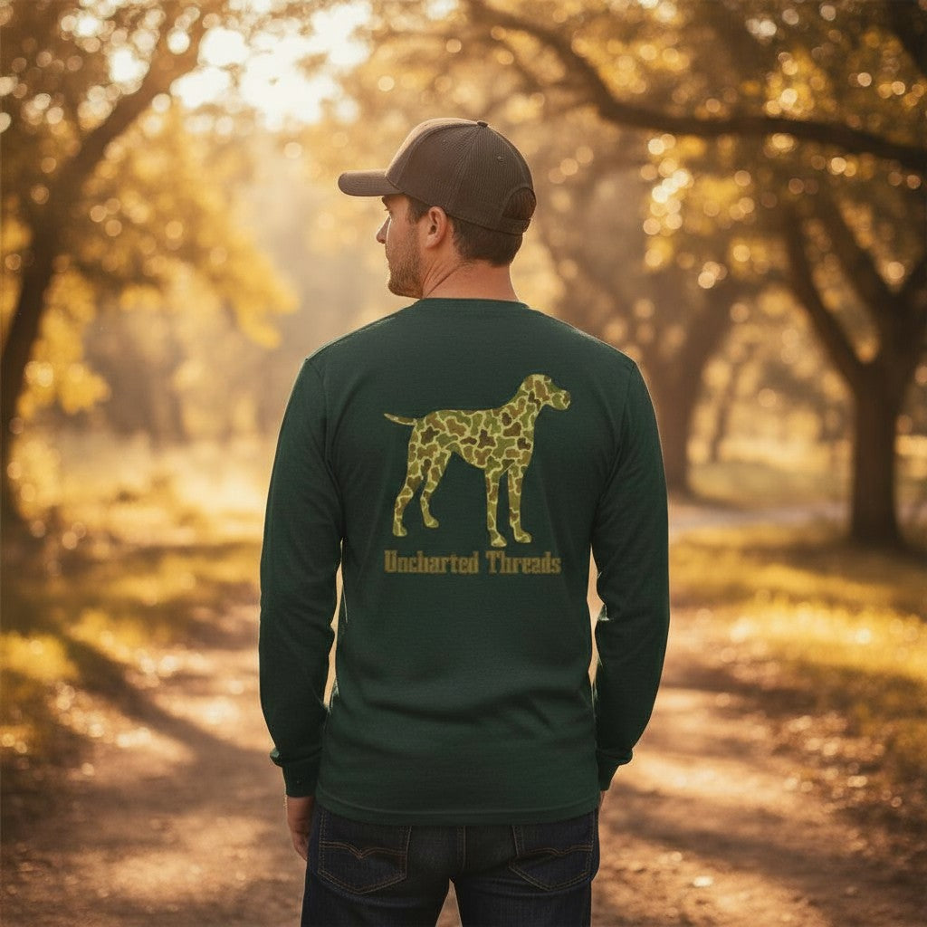 Camo Hunting Dog LS Tee