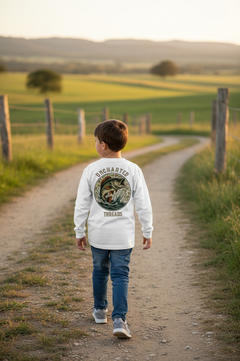 Youth Camo Bass LS Tee